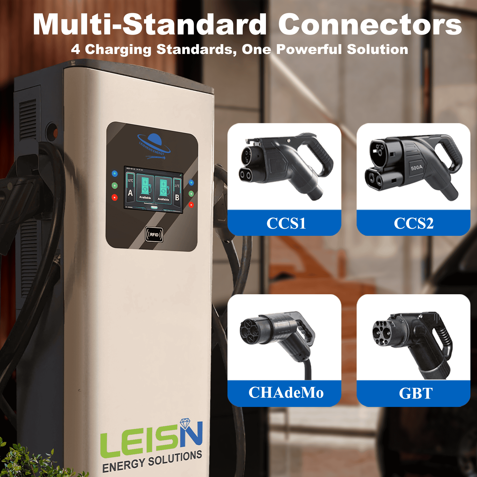 Carregador DC compatível com todos os veículos elétricos