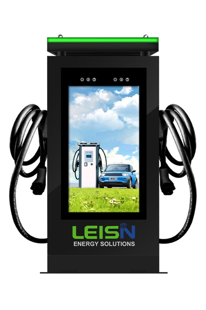Carregador DC Fast EV com tela publicitária de alto brilho