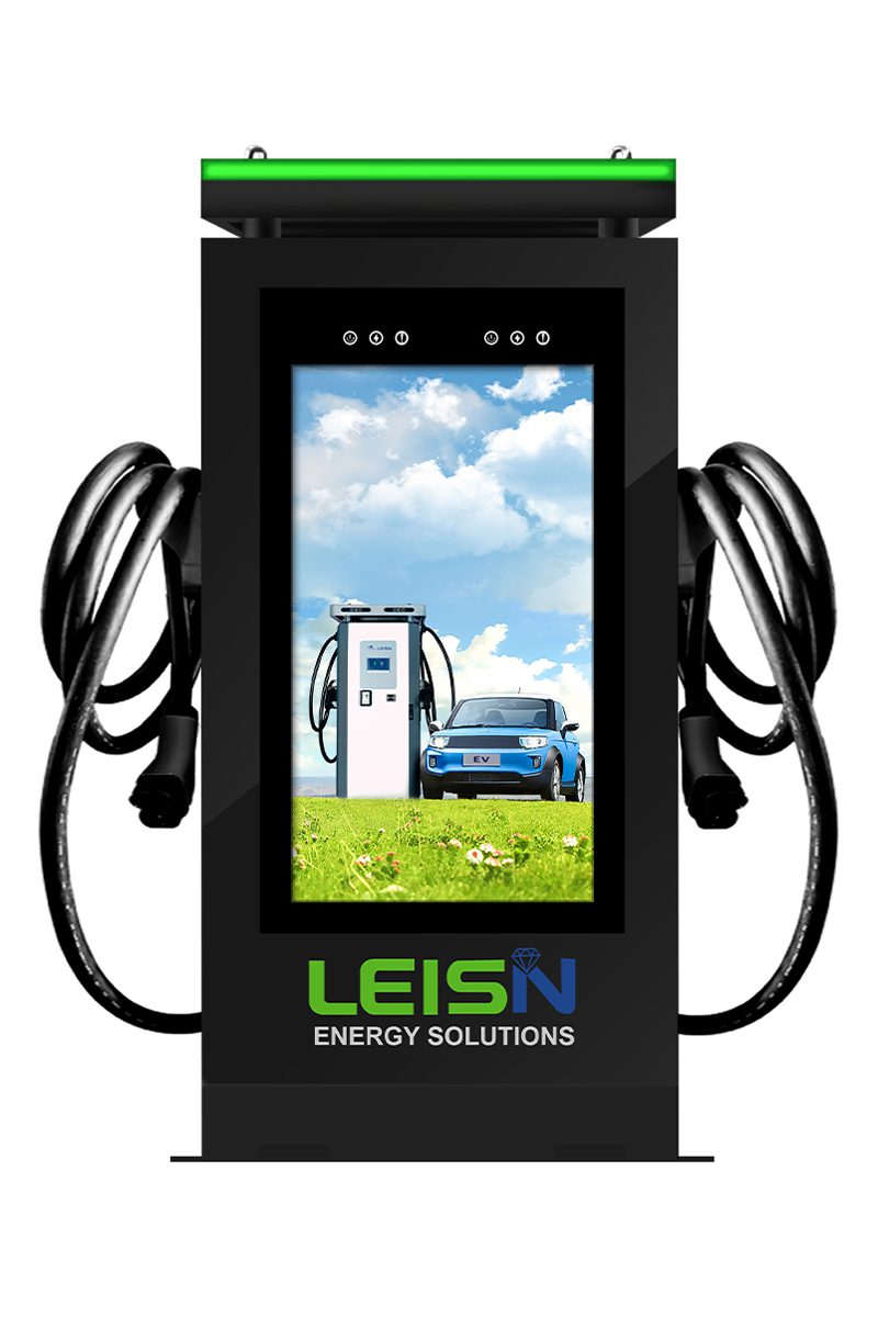 Carregador DC Fast EV com tela publicitária de alto brilho